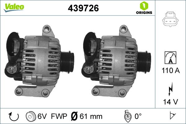 Valeo 439726 - Ģenerators adetalas.lv