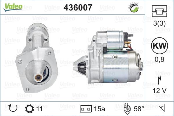 Valeo 436007 - Starteris adetalas.lv