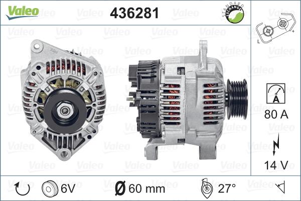 Valeo 436281 - Ģenerators adetalas.lv