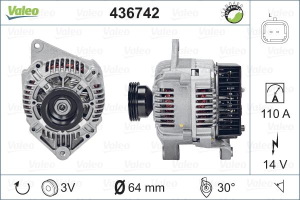 Valeo 436742 - Ģenerators adetalas.lv