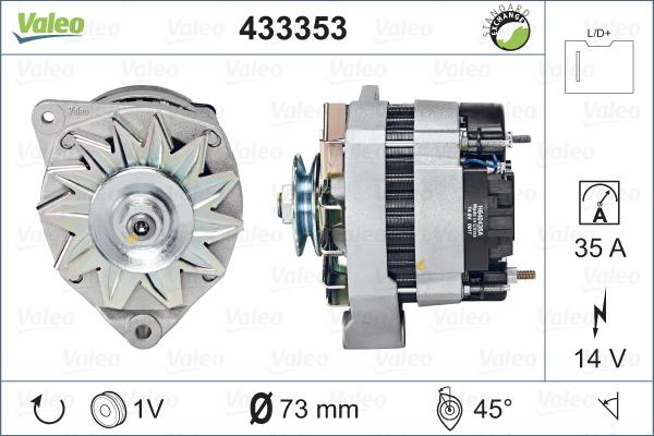 Valeo 433353 - Ģenerators adetalas.lv