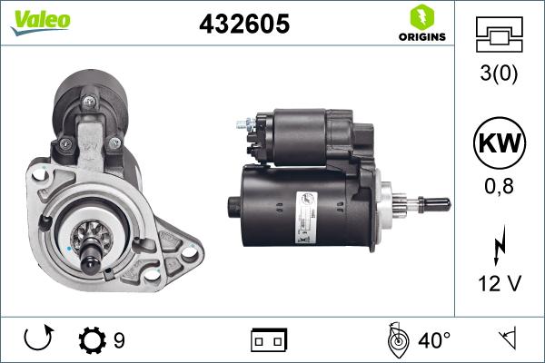 Valeo 432605 - Starteris adetalas.lv