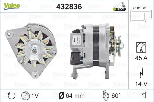 Valeo 432836 - Ģenerators adetalas.lv