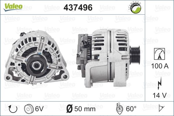 Valeo 437496 - Ģenerators adetalas.lv