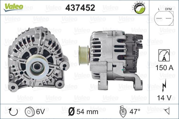 Valeo 437452 - Ģenerators adetalas.lv