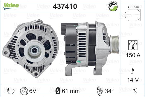 Valeo 437410 - Ģenerators adetalas.lv