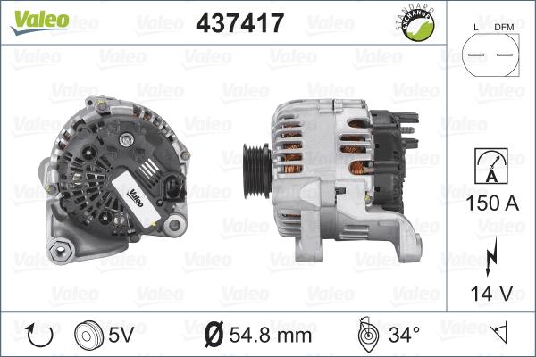 Valeo 437417 - Ģenerators adetalas.lv