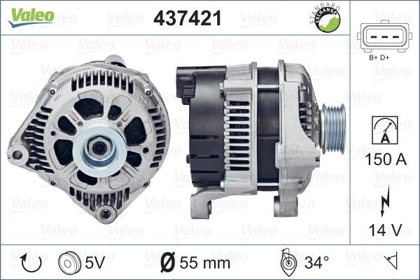 Valeo 437421 - Ģenerators adetalas.lv