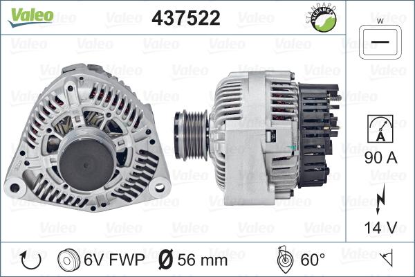 Valeo 437522 - Ģenerators adetalas.lv