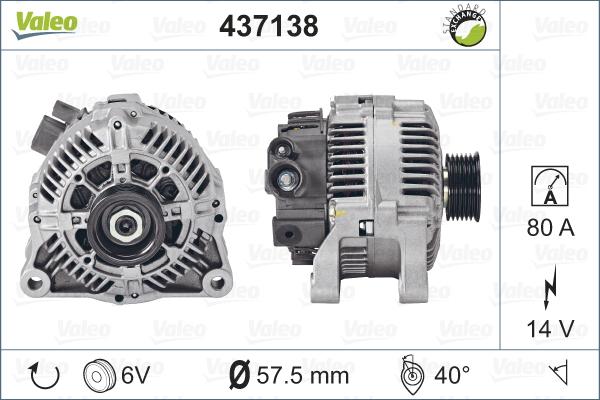 Valeo 437138 - Ģenerators adetalas.lv