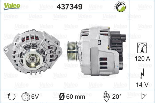 Valeo 437349 - Ģenerators adetalas.lv