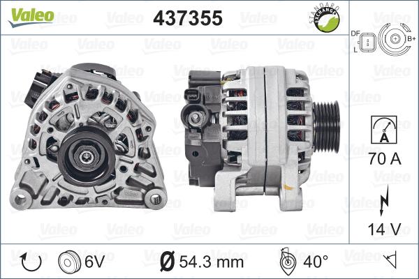 Valeo 437355 - Ģenerators adetalas.lv