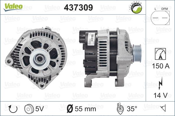 Valeo 437309 - Ģenerators adetalas.lv