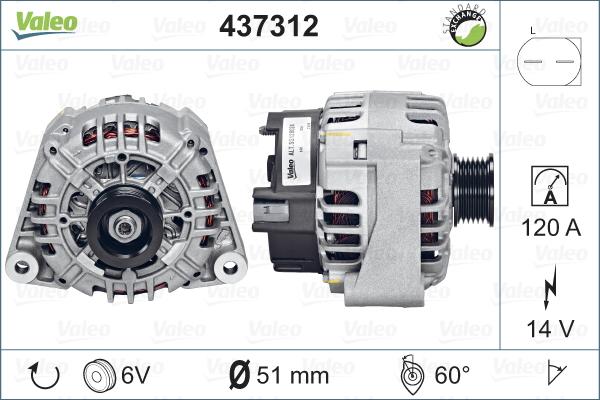 Valeo 437312 - Ģenerators adetalas.lv