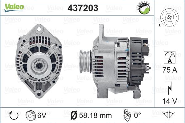 Valeo 437203 - Ģenerators adetalas.lv