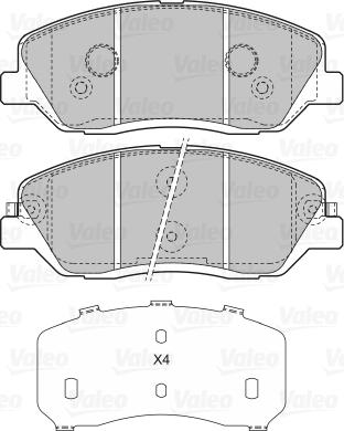 Valeo 598937 - Bremžu uzliku kompl., Disku bremzes adetalas.lv