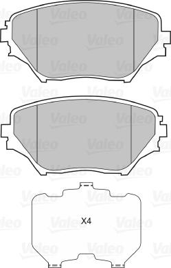 Valeo 598536 - Bremžu uzliku kompl., Disku bremzes adetalas.lv