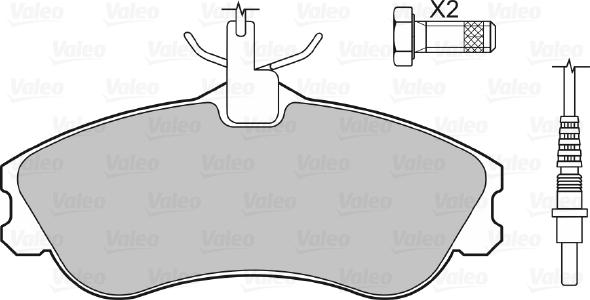 Valeo 598326 - Bremžu uzliku kompl., Disku bremzes adetalas.lv