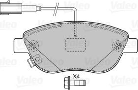 Valeo 598721 - Bremžu uzliku kompl., Disku bremzes adetalas.lv