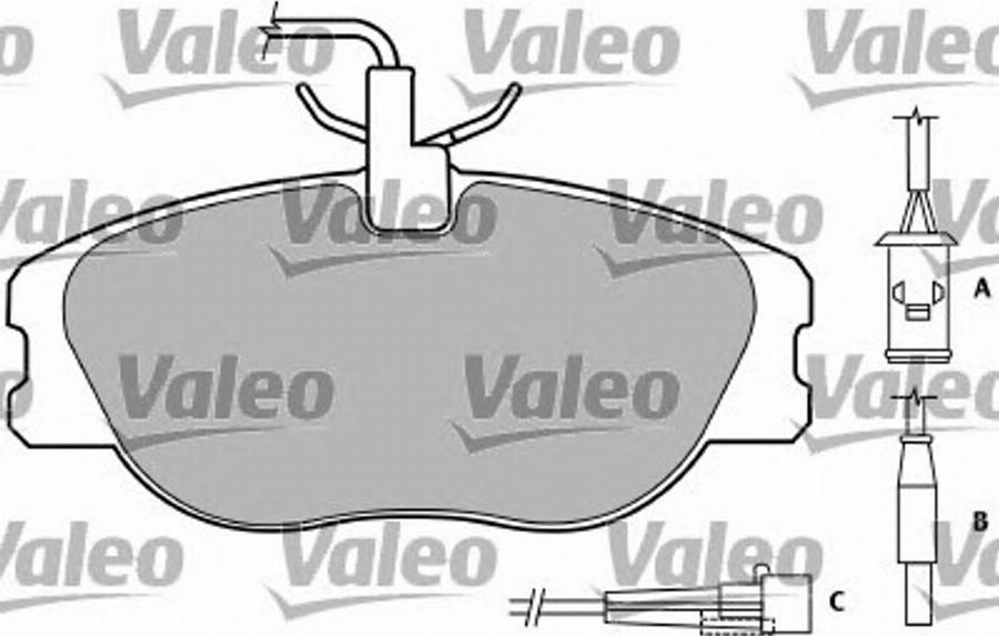 Valeo 597053 - Bremžu uzliku kompl., Disku bremzes adetalas.lv