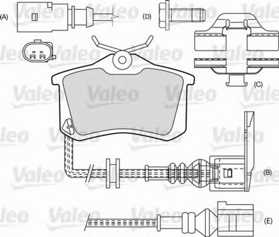 Valeo 540 448 - Bremžu uzliku kompl., Disku bremzes adetalas.lv