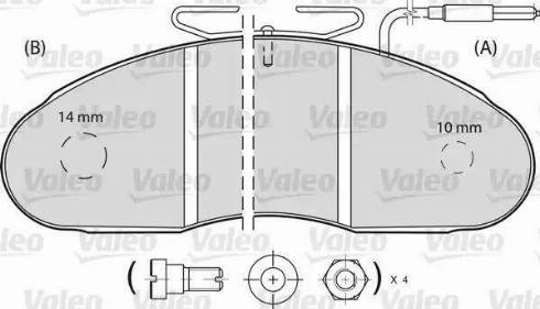 Valeo 541652 - Bremžu uzliku kompl., Disku bremzes adetalas.lv