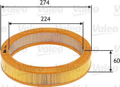 Valeo 585619 - Gaisa filtrs adetalas.lv