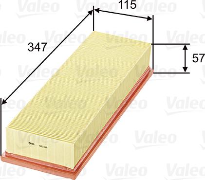 Valeo 585098 - Gaisa filtrs adetalas.lv