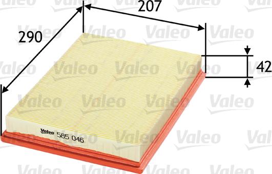 Valeo 585046 - Gaisa filtrs adetalas.lv