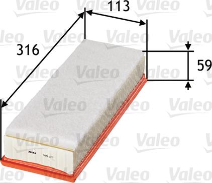 Valeo 585015 - Gaisa filtrs adetalas.lv