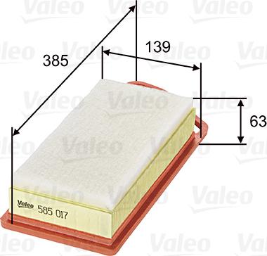 Valeo 585017 - Gaisa filtrs adetalas.lv