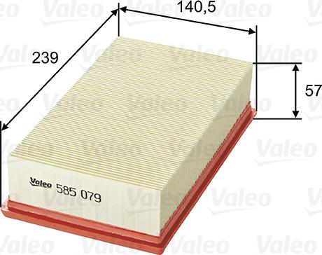 Valeo 585079 - Gaisa filtrs adetalas.lv