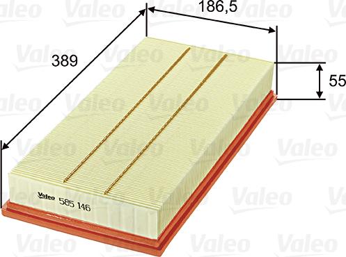 Valeo 585146 - Gaisa filtrs adetalas.lv