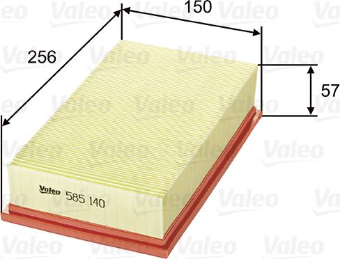 Valeo 585140 - Gaisa filtrs adetalas.lv