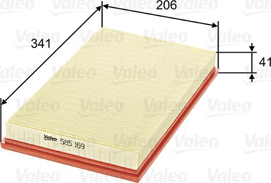 Valeo 585169 - Gaisa filtrs adetalas.lv