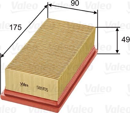 Valeo 585105 - Gaisa filtrs adetalas.lv