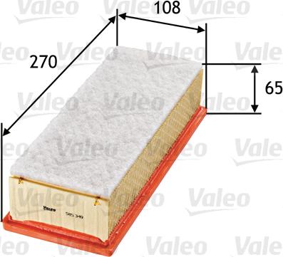 Valeo 585349 - Gaisa filtrs adetalas.lv