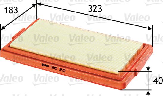 Valeo 585352 - Gaisa filtrs adetalas.lv