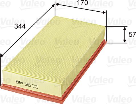 Valeo 585321 - Gaisa filtrs adetalas.lv