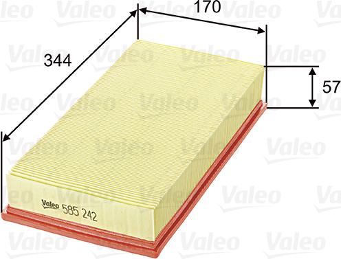 Valeo 585242 - Gaisa filtrs adetalas.lv