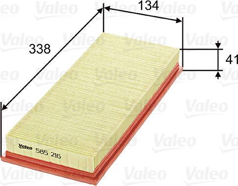 Valeo 585216 - Gaisa filtrs adetalas.lv