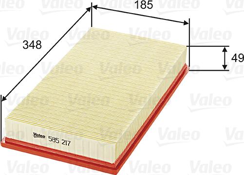 Valeo 585217 - Gaisa filtrs adetalas.lv