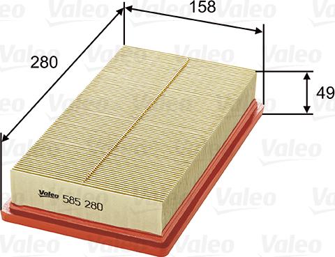 Valeo 585280 - Gaisa filtrs adetalas.lv