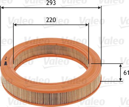 Valeo 585727 - Gaisa filtrs adetalas.lv