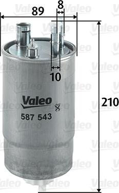 Valeo 587543 - Degvielas filtrs adetalas.lv