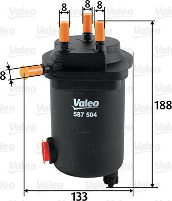 Valeo 587504 - Degvielas filtrs adetalas.lv