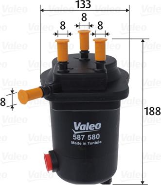 Valeo 587580 - Degvielas filtrs adetalas.lv