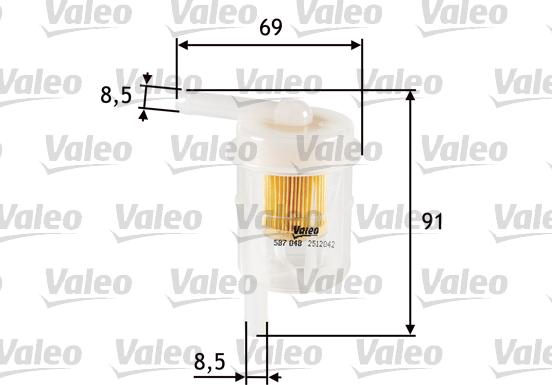 Valeo 587048 - Degvielas filtrs adetalas.lv