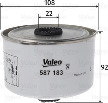 Valeo 587183 - Degvielas filtrs adetalas.lv