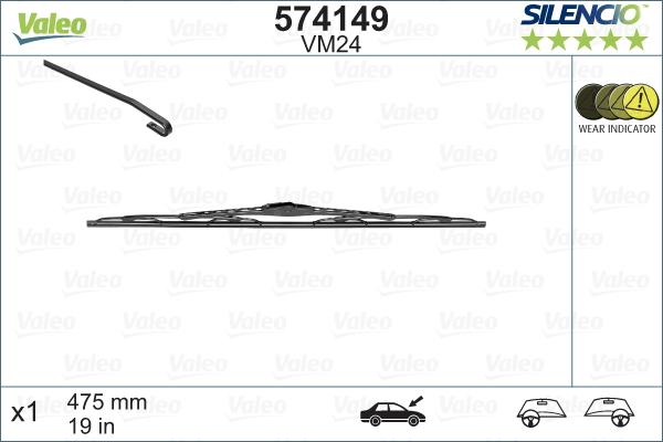 Valeo 574149 - Stikla tīrītāja slotiņa adetalas.lv